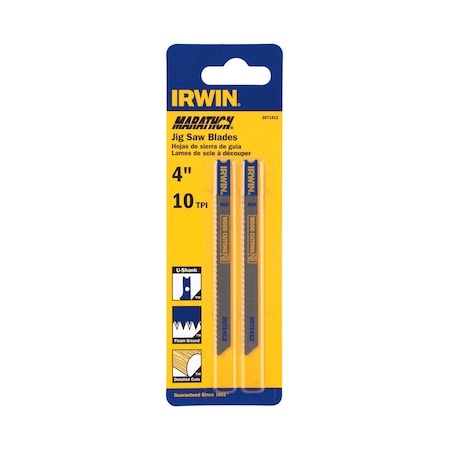 Irwin Irwin Marathon 4 in. Carbon Steel U-Shank Jig Saw Blade 10 TPI 2 pk 3071412